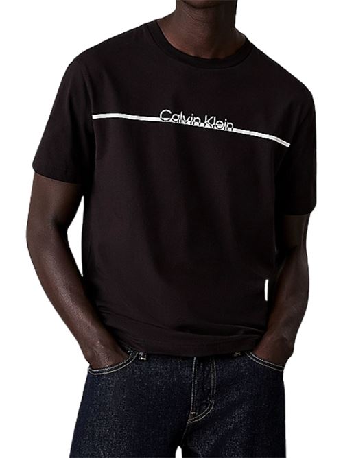 T-shirt logo striscia nera Calvin Klein | K10K113802BEH